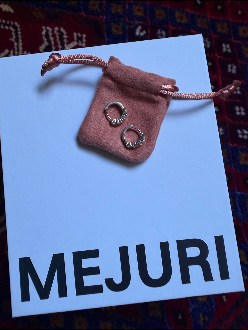 Mejuri | Sapphire silver huggies